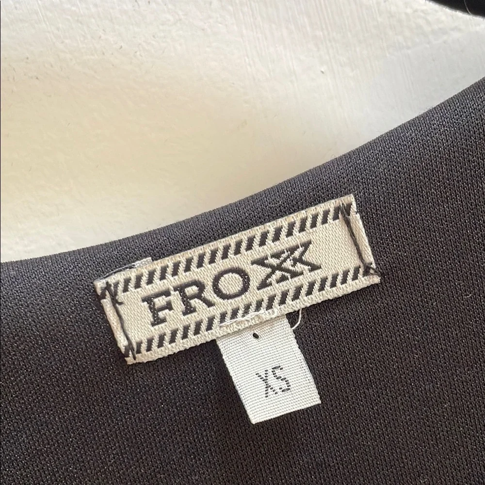 Froxx Black and Tan Plunge Bodycon Dress - size XS
